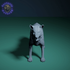 Lobo_pie.gif Файл STL Стоящий волк・Модель для загрузки и печати в формате 3D