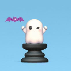 Cow-Case-6.gif Fichier 3D Échecs d'Halloween - Fantôme・Design pour impression 3D à télécharger, Usagipan3DStudios