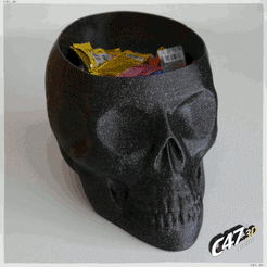 00.gif Fichier STL gratuit Crâne V2 - Mode vase・Design à télécharger et à imprimer en 3D