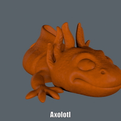 Axolotl.gif Download STL file Axolotl (Easy print no support) • 3D printable template, Alsamen