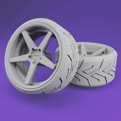 ezgif-3-6cfd9083f5.gif STL file Ferrada FR3 - Scale Model Wheel set - 19-20" - Rim and Tyre・3D printable design to download