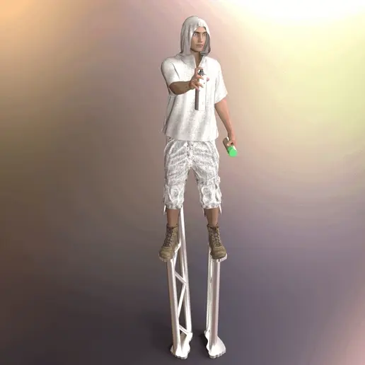 🧑‍🎨 Graffiti Artist, on stilts・Free STL File for 3D printing・Cults