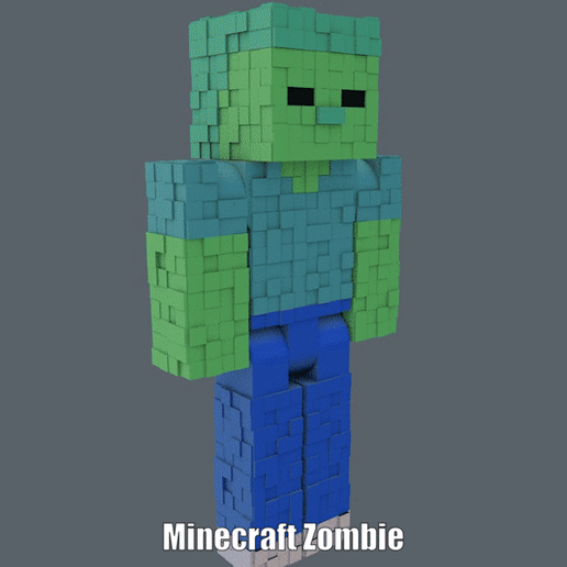 Minecraft Zombie (Easy print and Easy Assembly) - 3D model önizlemesi