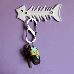 Animated-GIF-downsized_large.gif STL file Fish Bone Key Hanger・Model to download and 3D print