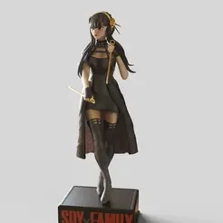 Yor_Standing-post.gif STL file YOR FORGER -V2 pose- SPY X FAMILY -スパイファミリー, SUPAI FAMIRĪ- 間諜家家酒-FANART FIGURINE・Template to download and 3D print