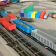 40__NY_Gondola_Train_Car_1_by_Socrates_vid_AdobeExpress.gif N scale Model Freight Train Cars Gondola Cars Three Versions Full Side & Single and Double Opening Sides #1 by Socrates for Micro-Trains Couplers