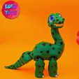 My-Video.gif STL file PRINT-IN-PLACE ARTICULATED CUTE Sauropoda Dinosaur・3D printable model to download