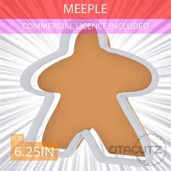 Meeple~6.25in.gif STL file Meeple Cookie Cutter 6.25in / 15.9cm・3D printer model to download