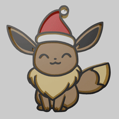 Eevee_Christmas_1.gif Adorno para el árbol de Navidad - Pokémon Evoli [Colección Pokémon de Navidad - #5]