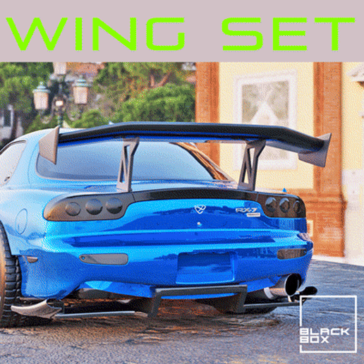 Customizable Wing SET for R/C and Diecast 3D model
