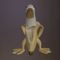 ezgif.com-gif-maker-(1).gif Descargar archivo STL Divertida estatua de un pato bananero • Objeto para impresora 3D, Ivankahl3D