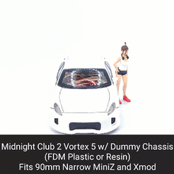 Vortex-5.gif STL file Midnight Club 2 Vortex5 Body Shell with Dummy Chassis (Xmod and MiniZ)・3D printing template to download