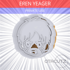 Eren-Yeager~PRIVATE_USE_CULTS3D@OTACUTZ.gif Free STL file Eren Yeager Cookie Cutter / Attack on Titan / Shingeki no Kyojin・3D printing design to download