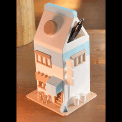 4E083EFF-C9BA-4F80-BC73-AC80C5D0DA04.gif 3D file Mini Milk Box - Pen Cup・3D printer model to download, Holoprops