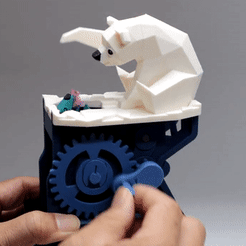 ezgif.com-crop.gif Бесплатный STL файл Белый медведь с тюленем (автоматы)・3D-печатная модель для загрузки