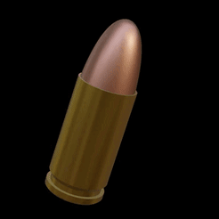 9mm-360.gif Free STL file 9 mm bullet for remix to scale・3D printing design to download
