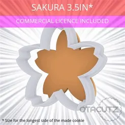 Sakura_3.5in.gif STL file Sakura Cookie Cutter 3.5in / 8.9cm・3D print object to download