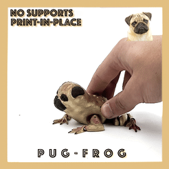 flexi-gif-_1.gif STL file Pug Flexi Toad Frog articulated print-in-place no supports dog・Template to download and 3D print