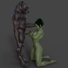 01.gif 3D file She_Hulk and the werewolf・Template to download and 3D print