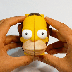 Sequence-01_2.gif STL file HOMER SIMPSON WITH AND WITHOUT HAIR (FACE CHANGE)・3D printing model to download