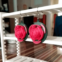 ezgif.com-crop.gif Free STL file Pink Earrings!・3D printable model to download