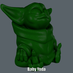 Baby Yoda.gif Télécharger fichier STL gratuit Bébé Yoda (Impression facile sans support) • Plan pour imprimante 3D, Alsamen