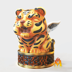 Tiger-V5.gif Download STL file 2022 YEAR OF THE TIGER V5-GOOD LUCK SCULPTURE -2022 TIGER -LUNAR NEW YEAR • 3D print object, adamchai