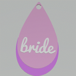 bride-earrings.gif STL file Bachelorette earrings - Bride・3D print model to download