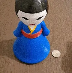 Korean-woman-money-box-painting.gif Korean Hanbok Woman Piggy Bank - 3D Printable STL File
