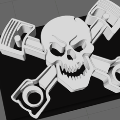 Animation.gif STL file mechanical skull and crossbones・3D print design to download