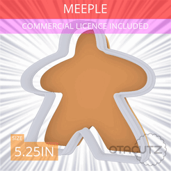 Meeple~5.25in.gif STL file Meeple Cookie Cutter 5.25in / 13.3cm・3D print design to download