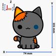 GIF.gif STL file CAT HALLOWEEN - COOKIE CUTTER・3D printing model to download