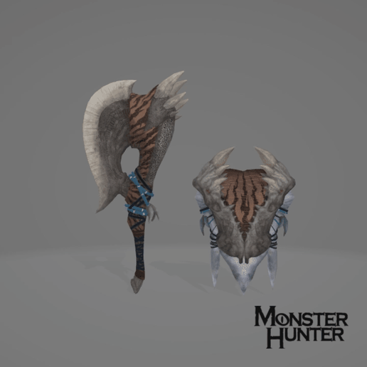 MONSTER HUNTER WORLD FULGUR ANJANATH SWORD AND SHIELD 3D model