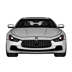 Maserati-Ghibli-S-Q4.gif STL file Maserati Ghibli S Q4・3D printable model to download