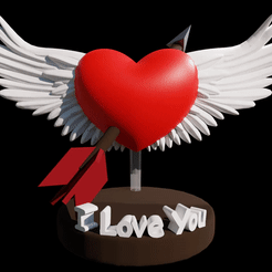 ezgif.com-gif-maker.gif Fichier STL Coeur avec des ailes - Amour - Février・Plan à imprimer en 3D à télécharger, JuniorKA