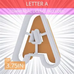 Letter_A~3.75in.gif Letter A Cookie Cutter 3.75in / 9.5cm