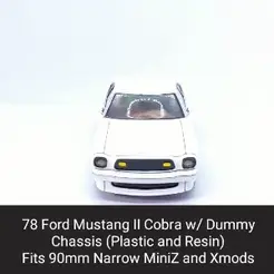 Cobra-2.gif STL file 78 Mustang Cobra II Body Shell with Dummy Chassis (Xmod and MiniZ)・3D print design to download