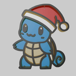 Squirtle_Christmas_1.gif Adorno para el árbol de Navidad - Pokémon Carapuce [Colección Pokémon de Navidad - #3]