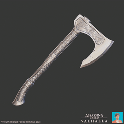 acv-AXE-TURNTABLE-3DPRINT.gif OBJ file Viking Axe 01 Assassin's Creed Valhalla・3D printing design to download, twitte_king