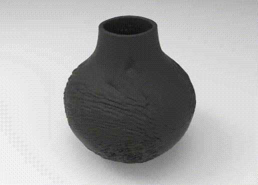 Keyshot-Animation-1.gif Matte Black Textured Vase