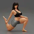 ezgif.com-gif-maker-64.gif Young Woman Doing Yoga Asana Standing Forward Bend Pose 3D Print Model