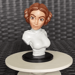 princess-leia-bust.gif Archivo 3D Princesa Leia - busto estilizado・Objeto imprimible en 3D para descargar, RolandvonBismarck