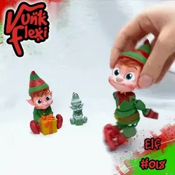 01gif.gif Christmas Elf Flexi Print-In-Place + figure & keychain