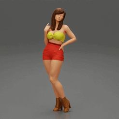 ezgif.com-gif-maker-8.gif Archivo 3D Chica bonita con un bikini mini falda Modelo de impresión 3D・Modelo para descargar e imprimir en 3D, 3DGeshaft