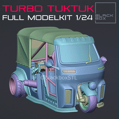 0.gif Fichier 3D TURBO TUKTUK FULL MODELKIT 1/24・Design à télécharger et à imprimer en 3D