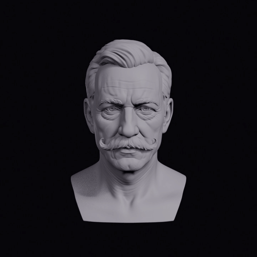 Face With Curled Moustache Bust