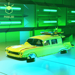 Untitled-3.gif Free STL file Ghostbusters and Back to the future Car・3D printable model to download, Pixel3D