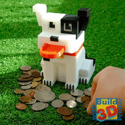 Dog_CB2_Gif.gif Download free STL file Dog Coin Bank • 3D printable design, Jwoong