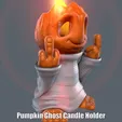 Pumpkin-Ghost-Candle-Holder.gif Pumpkin Ghost Candle Holder (Easy print and Easy Assembly)