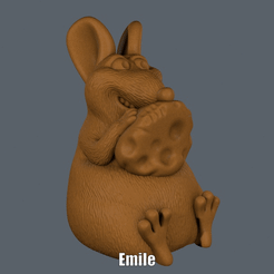 Emile.gif Archivo STL Emile Ratatouille (Easy print no support)・Design para impresora 3D para descargar, Alsamen